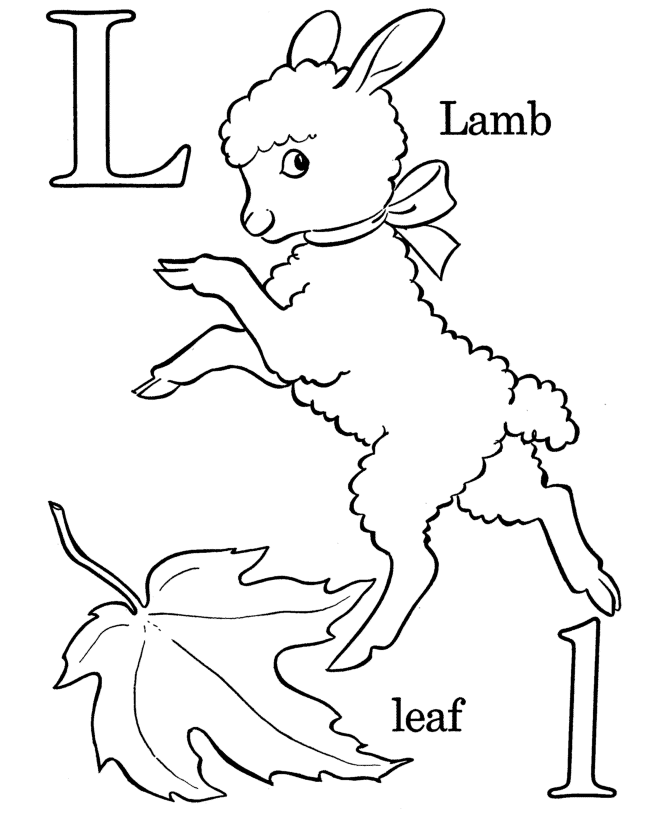 Letters & Objects Coloring Pages - L 