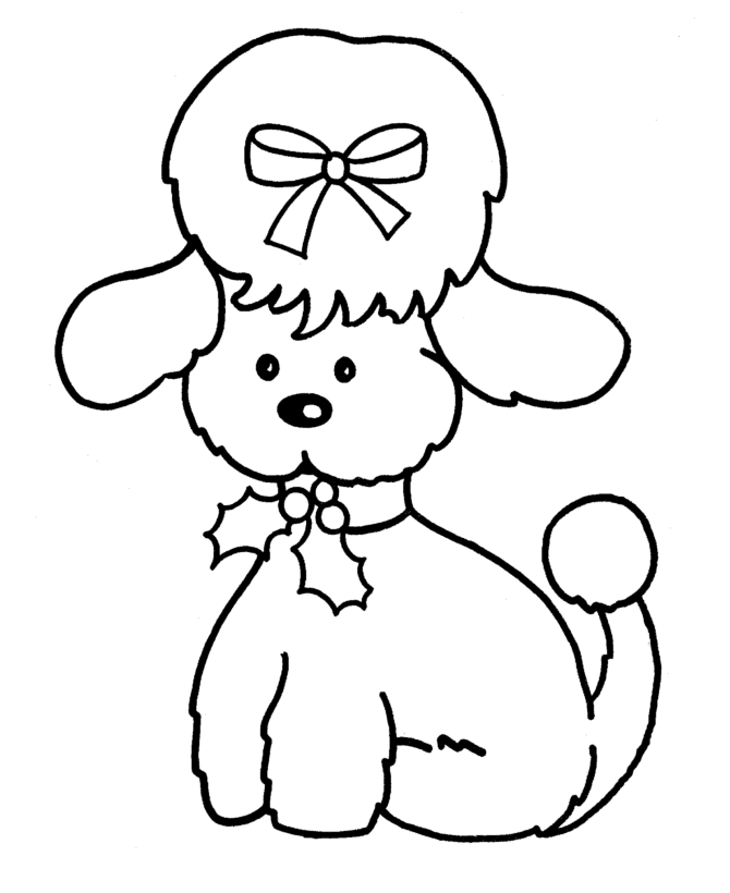 coloring pages of animals dogs. Christmas Animal coloring page