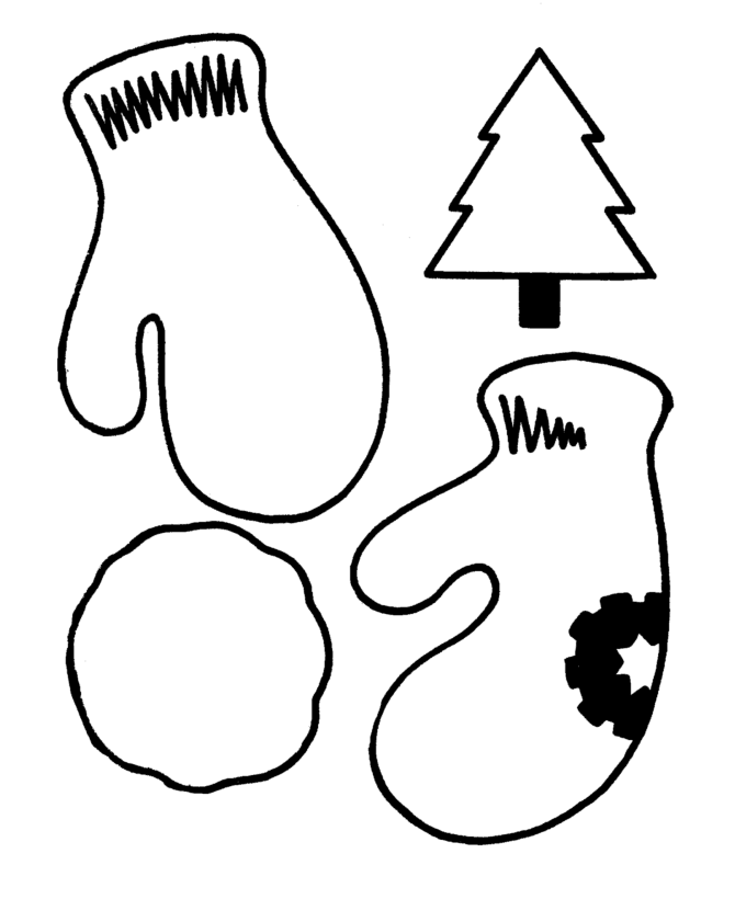 Christmas Mittens coloring page