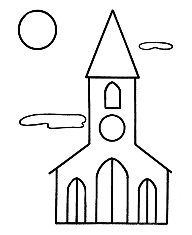 Christmas Church coloring page