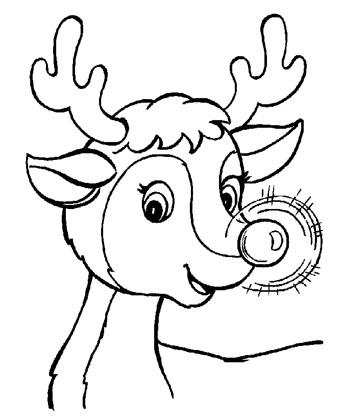 Rudolph Raindeer coloring page