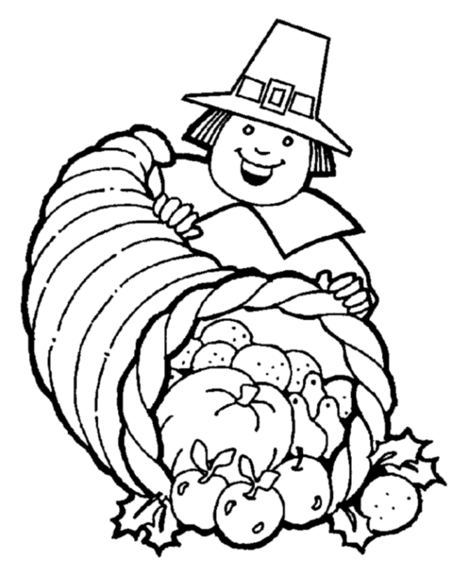 Thanksgiving Horn-O-Plenty coloring page