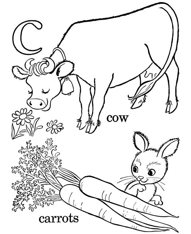 c is for cow coloring pages - photo #24