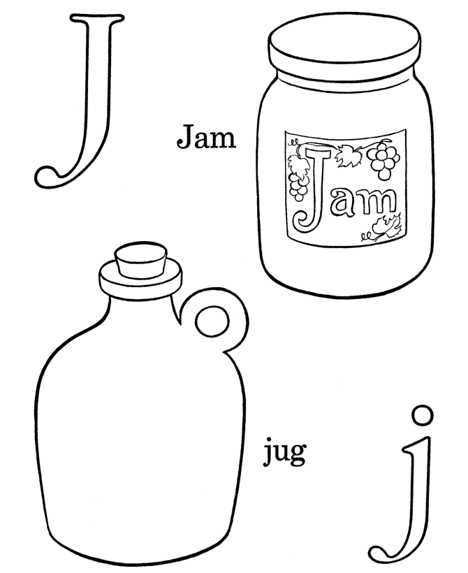 j for jug coloring pages - photo #13