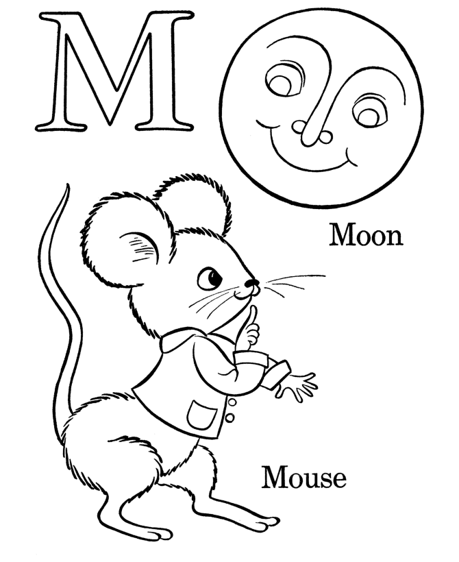 m for moon coloring pages - photo #22