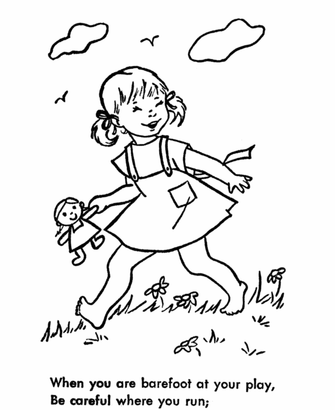 Learning Years Child Safety Coloring Page Barefoot Pages