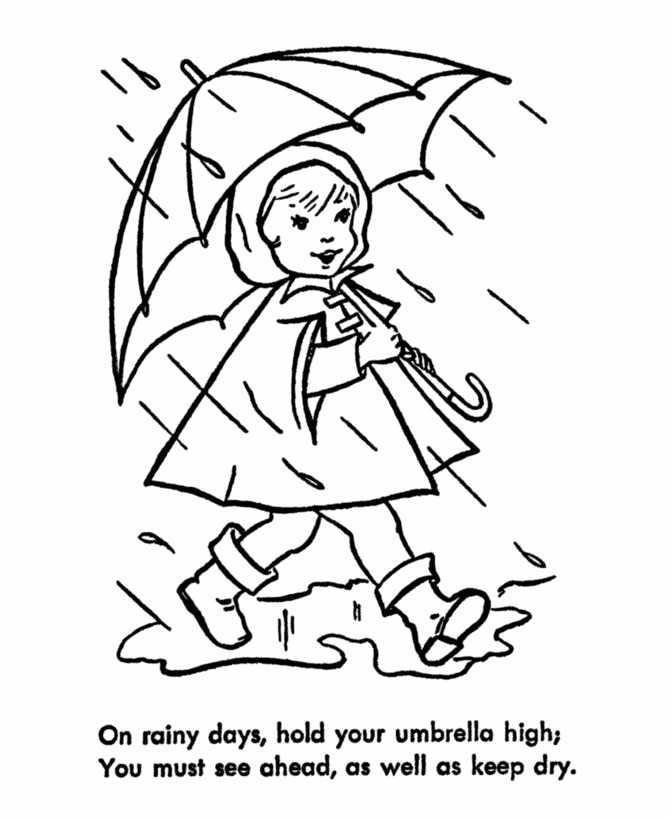 Learning Years Child Safety Coloring Page Umbrella Pages