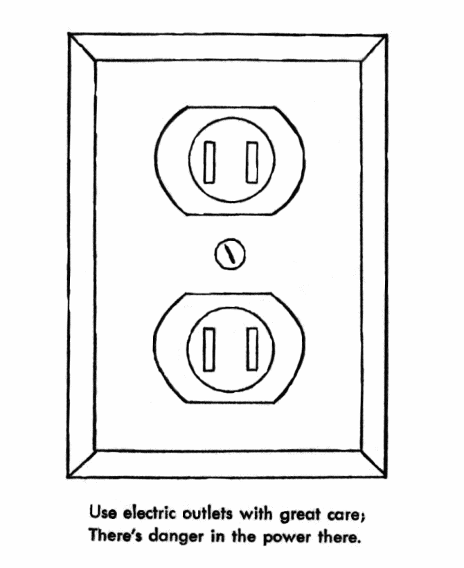 Safety Coloring Pages - Electricity Safety