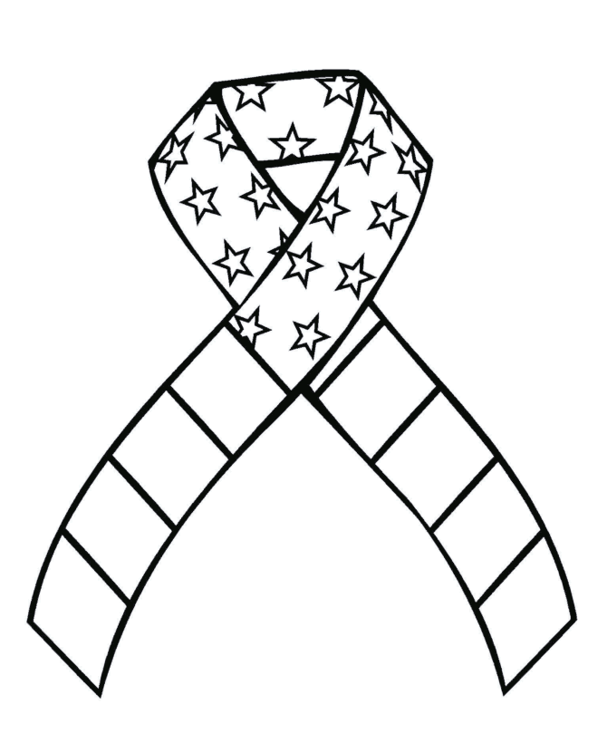 USA Coloring Pages - USA Lapel Ribbon