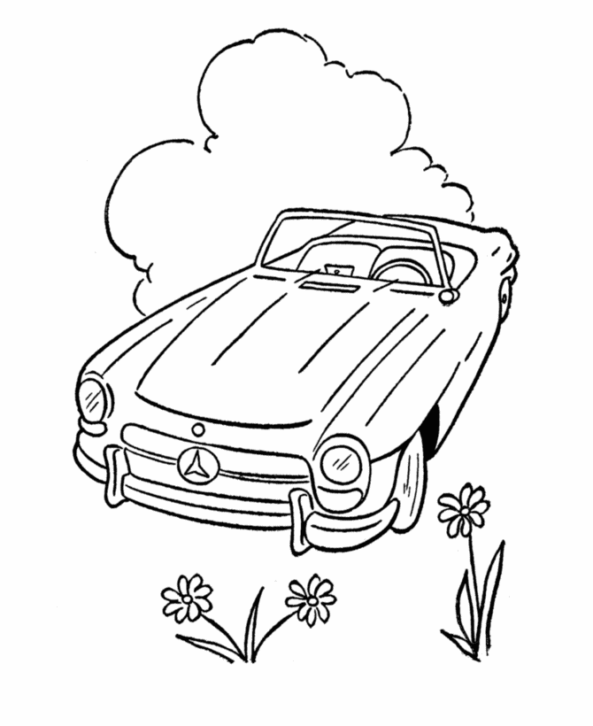 coloring pages of cars. Convertible coloring page