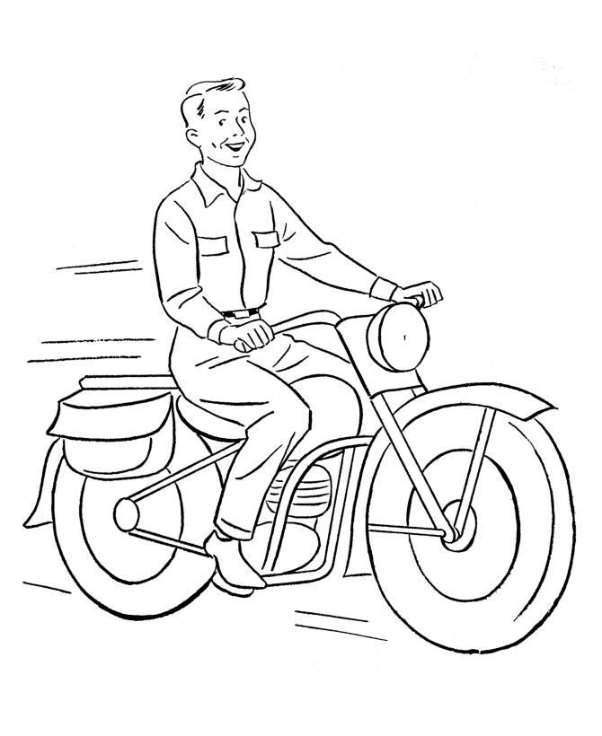 Cars and Vehicles Coloring Pages - Motorcycle