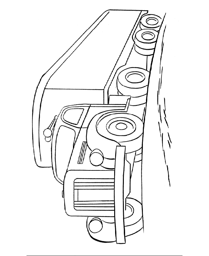 Cars and Vehicles  - Tractor Trailer Truck Coloring Page