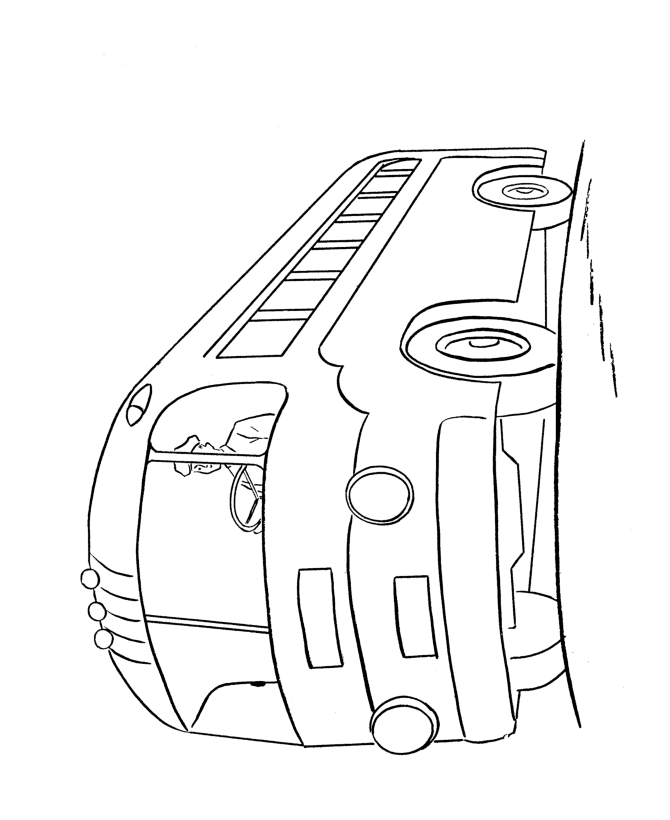 Cars and Vehicles Coloring Pages - Bus 
