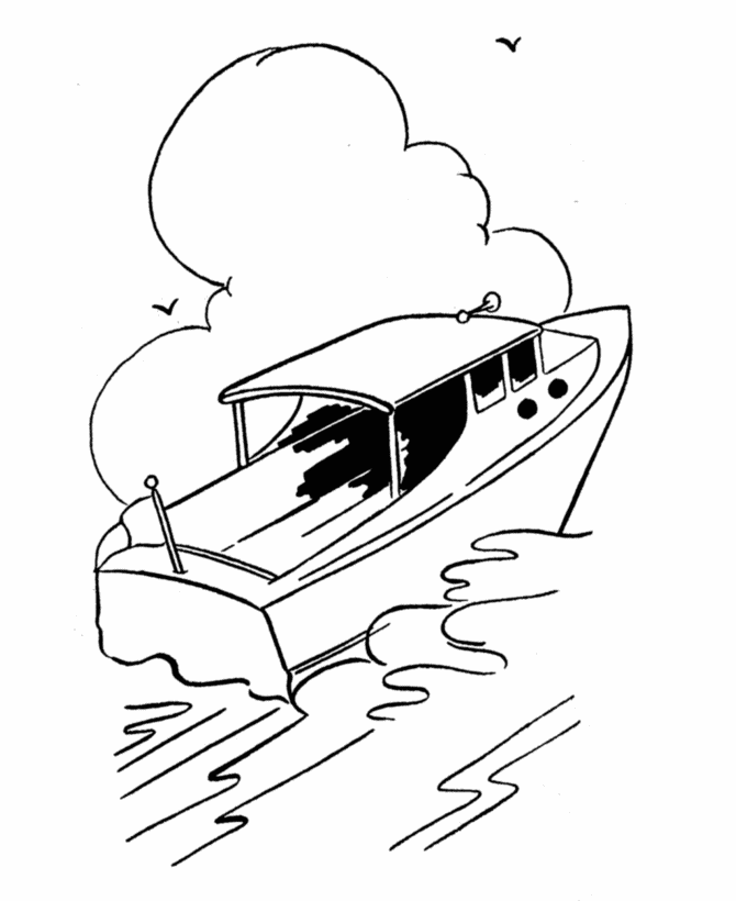 Pleasure Boat Coloring Page 