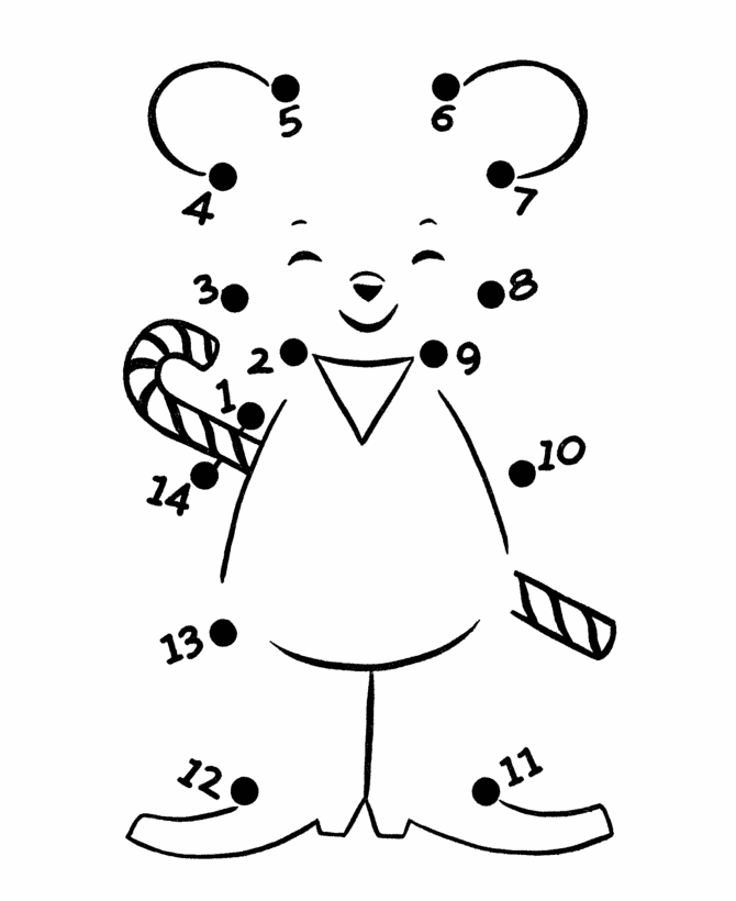 Simple Follow the Dots Coloring Pages - Mouse