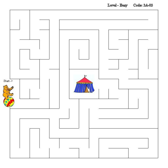 Simple Maze Activity Sheet 